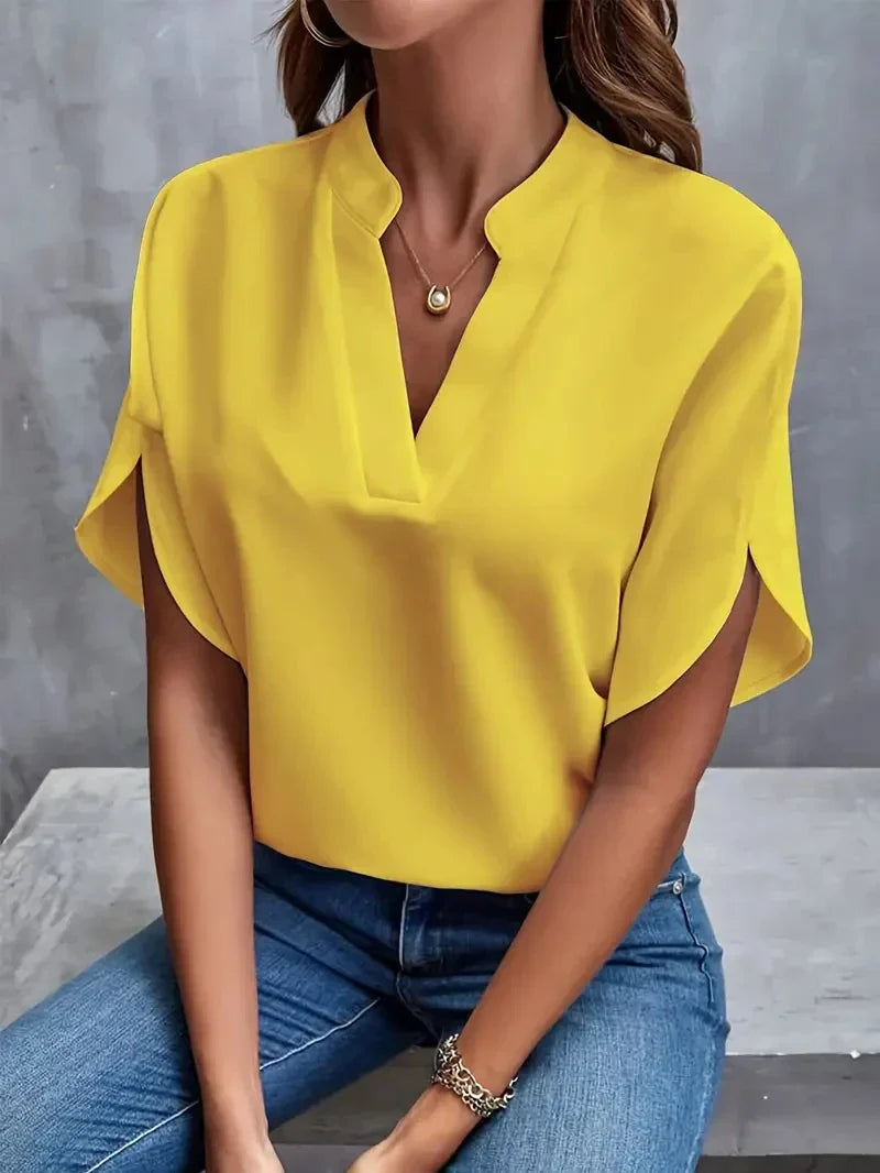 Vrouwen Blouse Korte Mouwen V-Hals