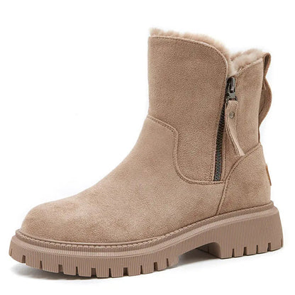 Vrouwenschoenen Zwart Pluche Laarzen Warm en Zacht