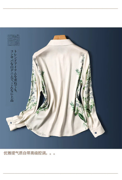 Vrouwelijke Zijden Blouse met Bloemenprint