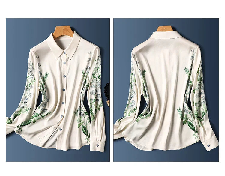 Vrouwelijke Zijden Blouse met Bloemenprint