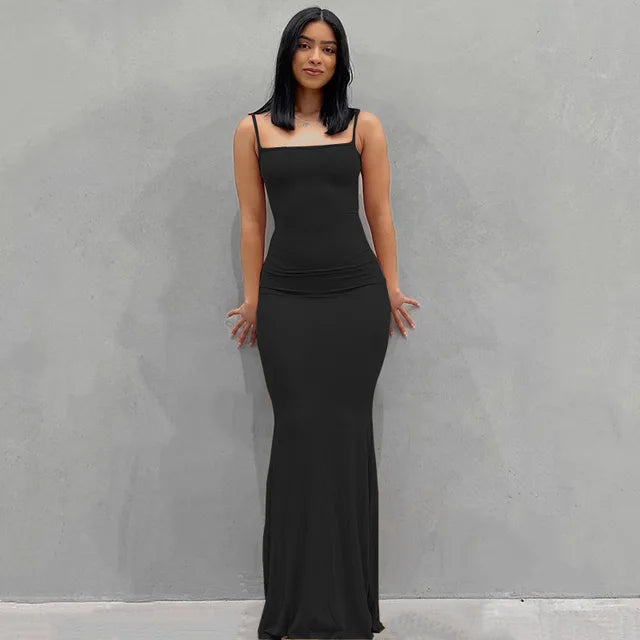 Maxi Jurk Satijn Backless Avondjurk