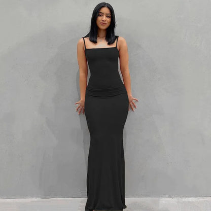 Maxi Jurk Satijn Backless Avondjurk