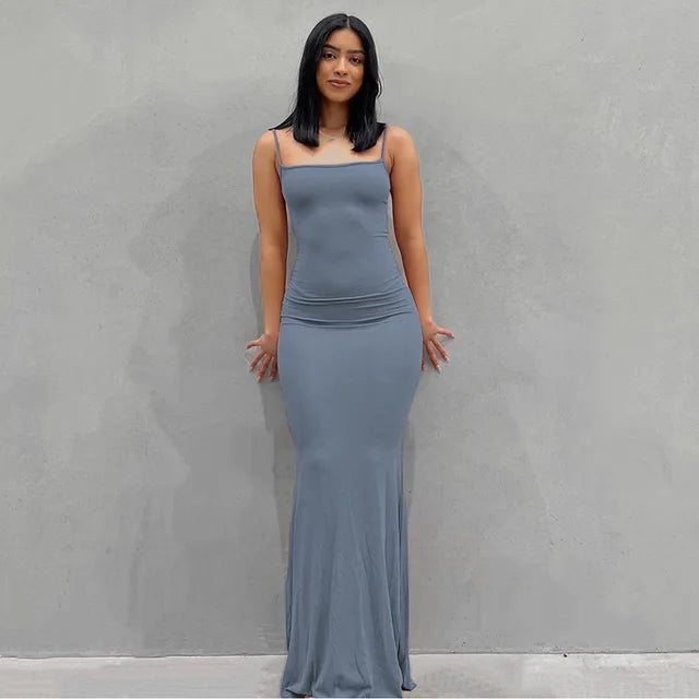 Maxi Jurk Satijn Backless Avondjurk