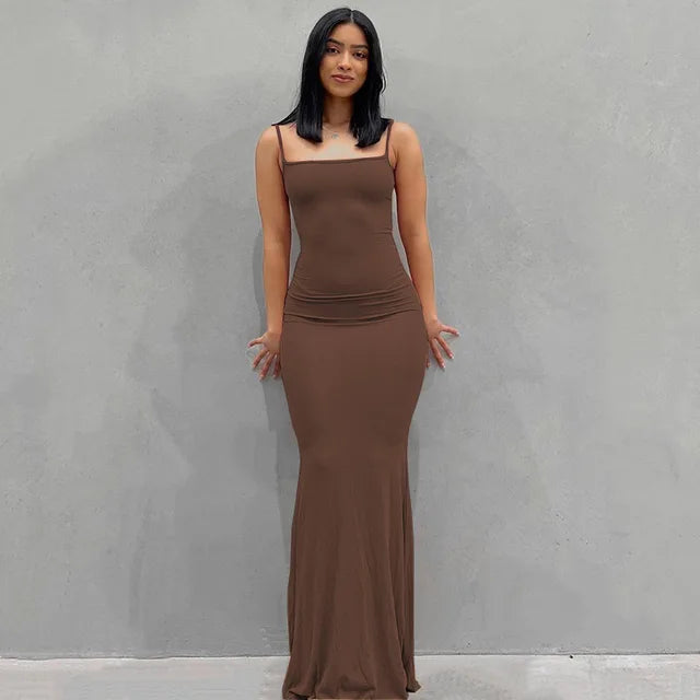 Maxi Jurk Satijn Backless Avondjurk
