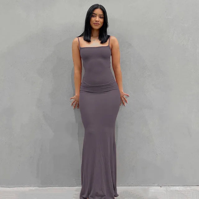 Maxi Jurk Satijn Backless Avondjurk