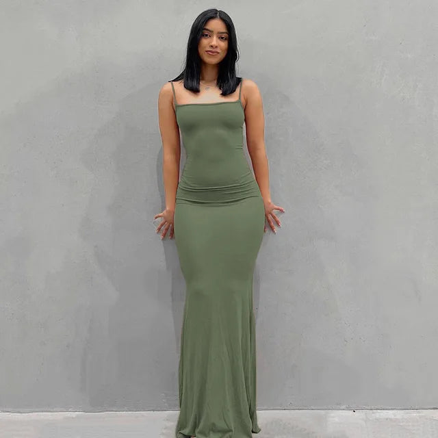 Maxi Jurk Satijn Backless Avondjurk