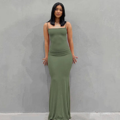 Maxi Jurk Satijn Backless Avondjurk