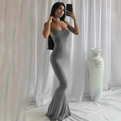 Maxi Jurk Satijn Backless Avondjurk