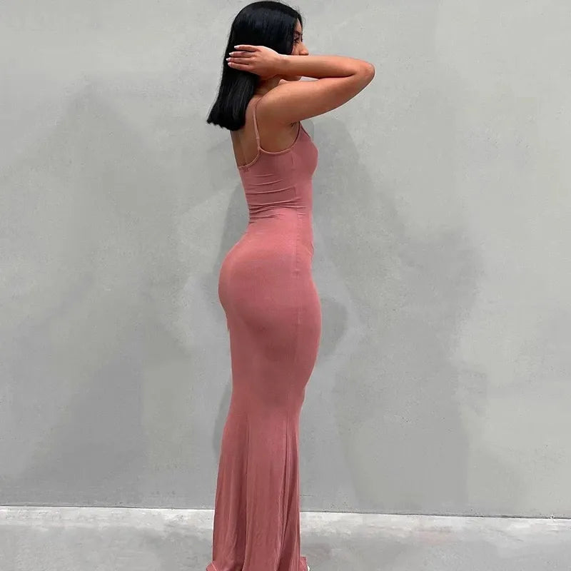Maxi Jurk Satijn Backless Avondjurk