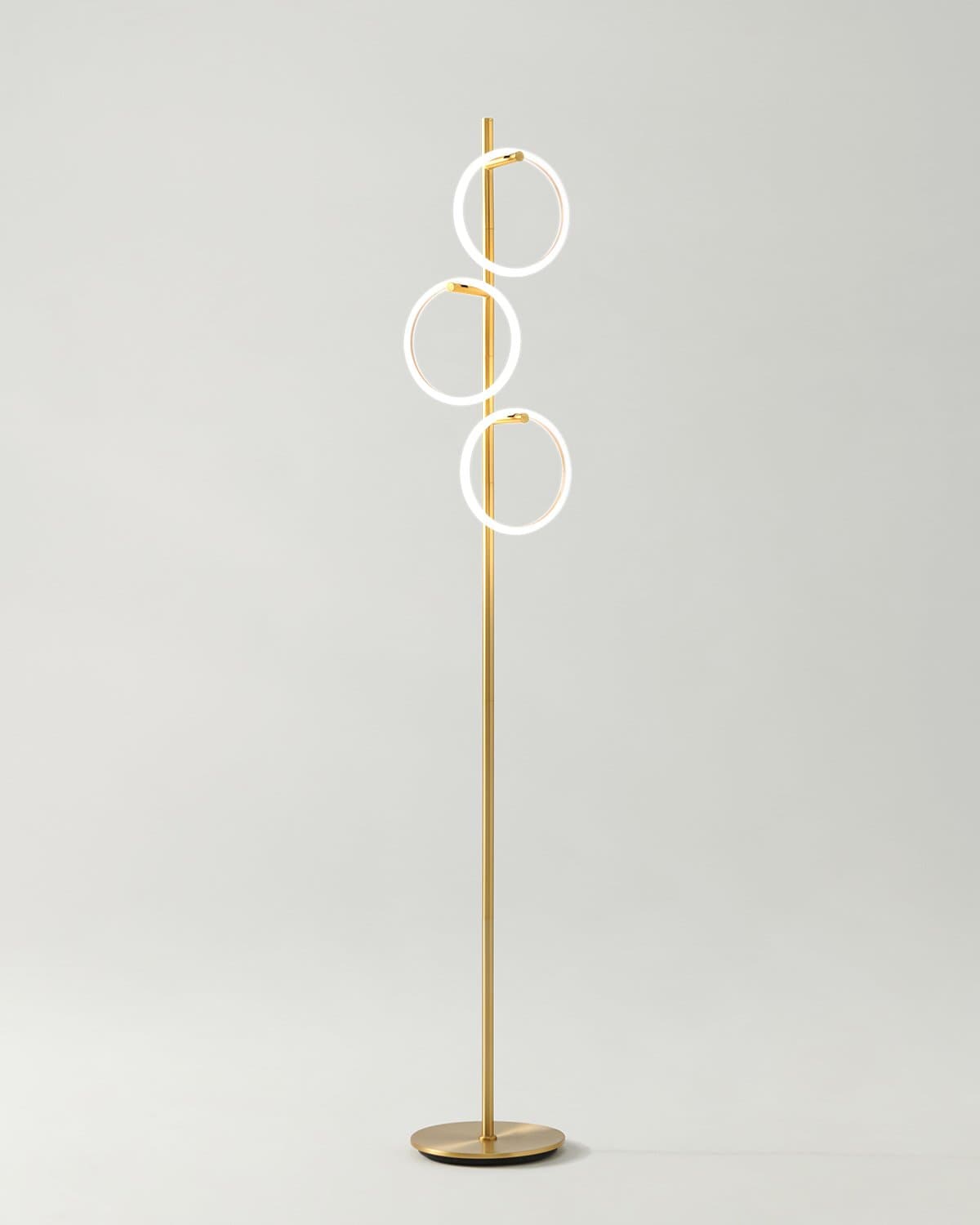 Vloerlamp Ring LED Dimbaar Goud Metaal 3 Lichtkringen Modern