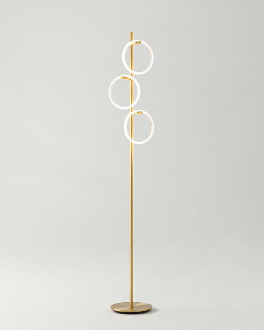 Vloerlamp Ring LED Dimbaar Goud Metaal 3 Lichtkringen Modern