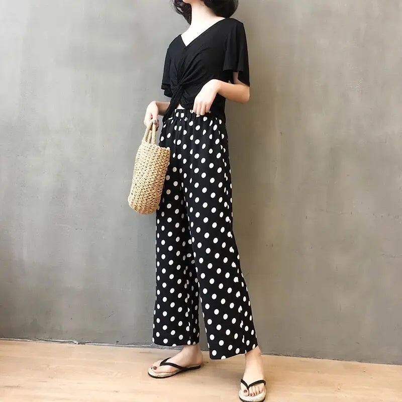 Wijde Broek Zomerse Chique Stijl