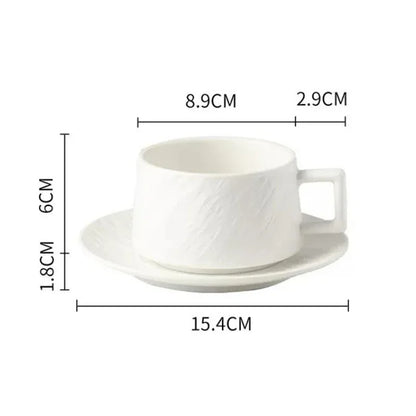 Keramische Koffiemok met Schotel – Scandinavisch Servies voor Koffie en Thee