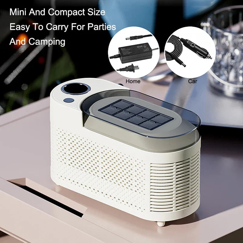 IJsmachine Compact Automatisch ABS Aluminium 120W Draagbaar Thuis Kantoor Camping Ijsblokjes Maker Mini Desktop Snel IJsblokjesmachine