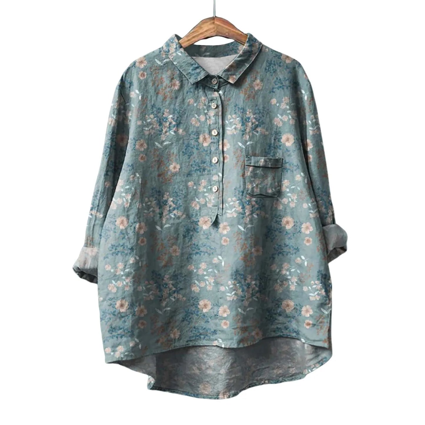 Bloemen Blouse Lange Mouwen voor Vrouw