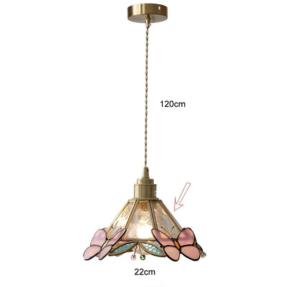 Hanglamp Tiffany Gebrandschilderd Glas Koper E27 Woonkamer Eetkamer Slaapkamer Vintage Retro Pendel Lamp Sfeerverlichting Keuken Gang
