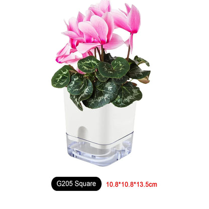 Zelfwaterende Bloempot Magnetisch Wit Kunststof Dubbeldeks Vensterbank Woonkamer Kantoor Plantenpot Hydrocultuur Binnen