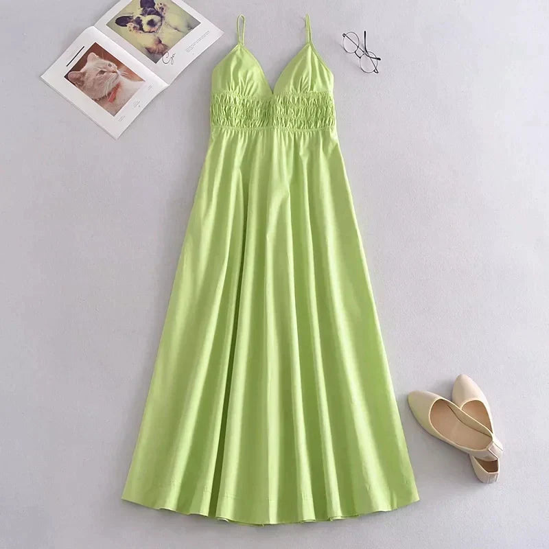 Zomerjurk voor Vrouw V-hals Lente Zomerkleding