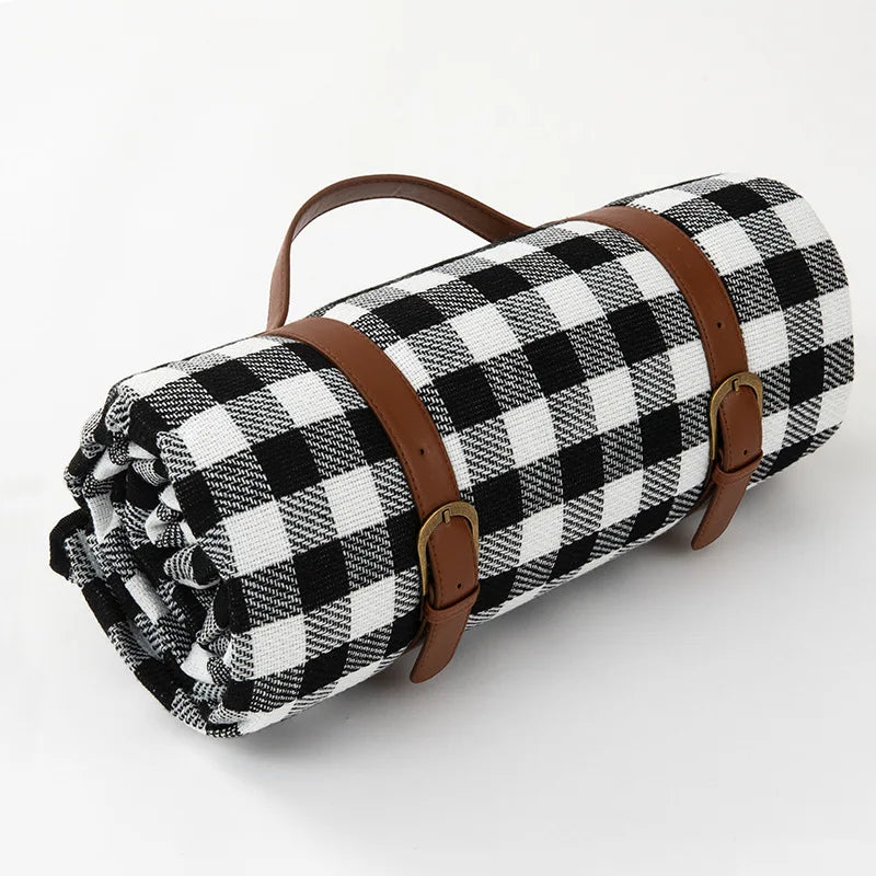 Picknickdeken Waterdicht Geruit Met Draagriem 150x200 Of 200x200 cm