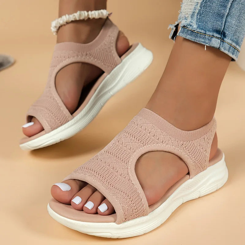 Zomerse Mesh Sandalen met Hak Comfortabel - StudioMarella
