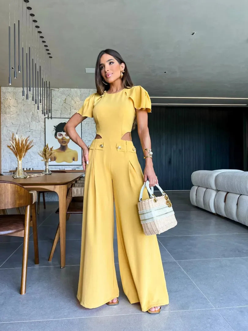 Zwarte Jumpsuit Avondkleding Elegante Eenheidskleding