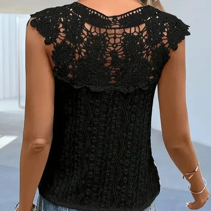 Vrouwelijke Blouse met Kanten Versiering