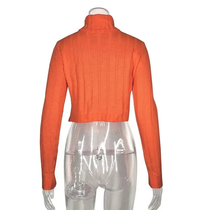 Dames Trui Crop Oranje Neon Coltrui