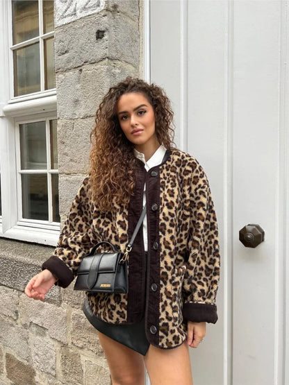 Leder Look Jas voor Dames met Luipaardprint - StudioMarella