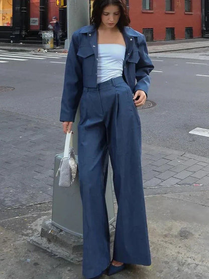 Streetwear Jas en Broek Set voor Mannen Stijlvol
