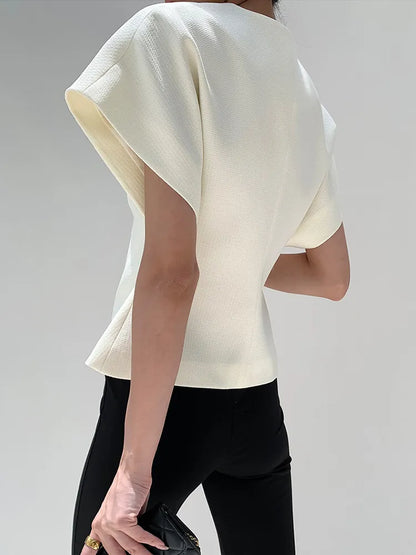 Dames Blazer met Strikking en Gestructureerde Taille