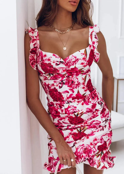 Zomerjurk Bloemenprint Vrouwelijk Model