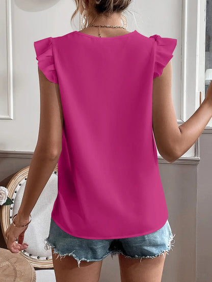 Vrouwelijke Blouse met Kanten Details en Frivole Franje