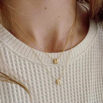 Minimalistische Letter Initiaal Ketting – Edelstaal met Verstelbare Ketting – Personaliseerbaar – Elegant voor Dagelijks of Feestelijk
