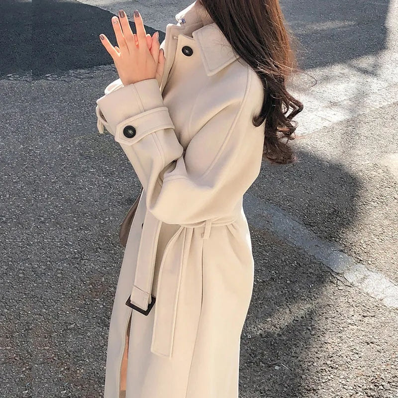 Dames Trenchcoat Klassiek met Ceintuur Herfst Winter