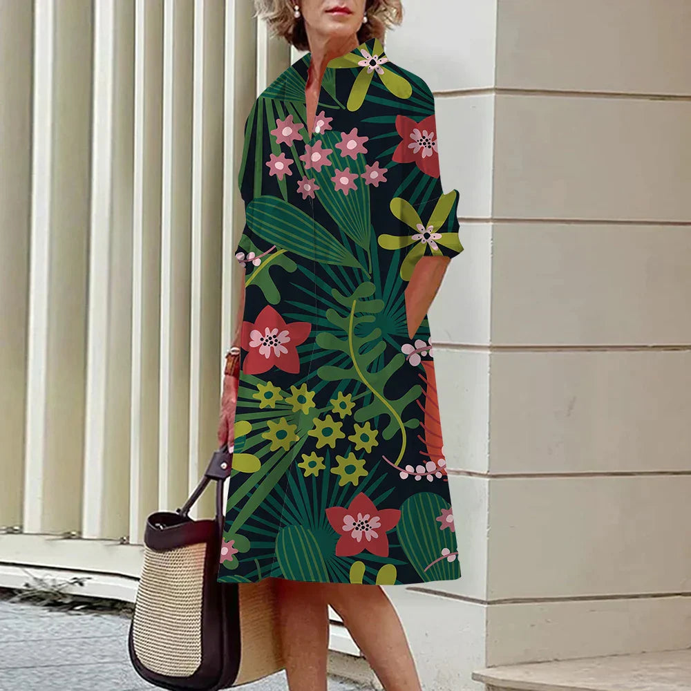 Vrouwelijke Overhemdjurk Klassieke Elegante Stijl