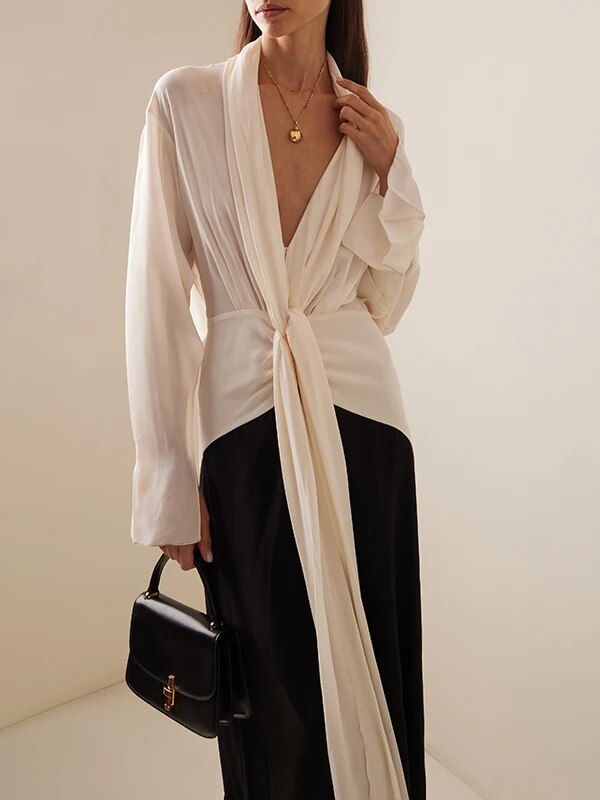 Jurk Dames Slim Fit Met Contrasterende Strepen