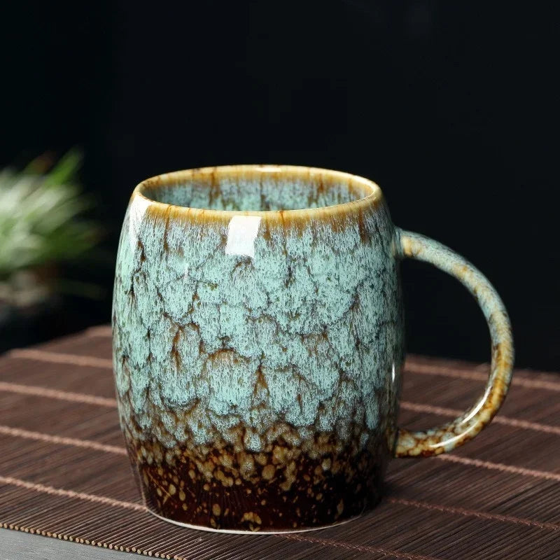 Keramische Koffiemok met Artisanaal Glanzend Oppervlak – Hittebestendig Servies voor Koffie Thee Ontbijt – Handgemaakte Keramiek Drinkbeker