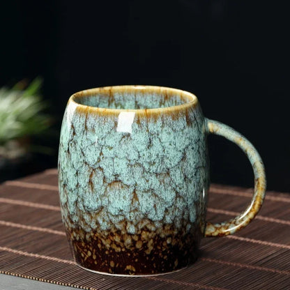 Keramische Koffiemok met Artisanaal Glanzend Oppervlak – Hittebestendig Servies voor Koffie Thee Ontbijt – Handgemaakte Keramiek Drinkbeker