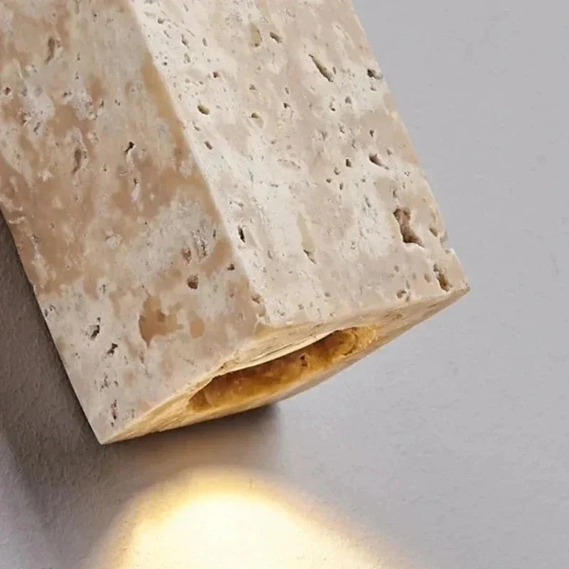 Japandi Wandlamp Steen Travertijn LED Kaki Wabi-sabi Sfeerverlichting Woonkamer Slaapkamer Eetkamer Lange Wandkandelaar 90-260V