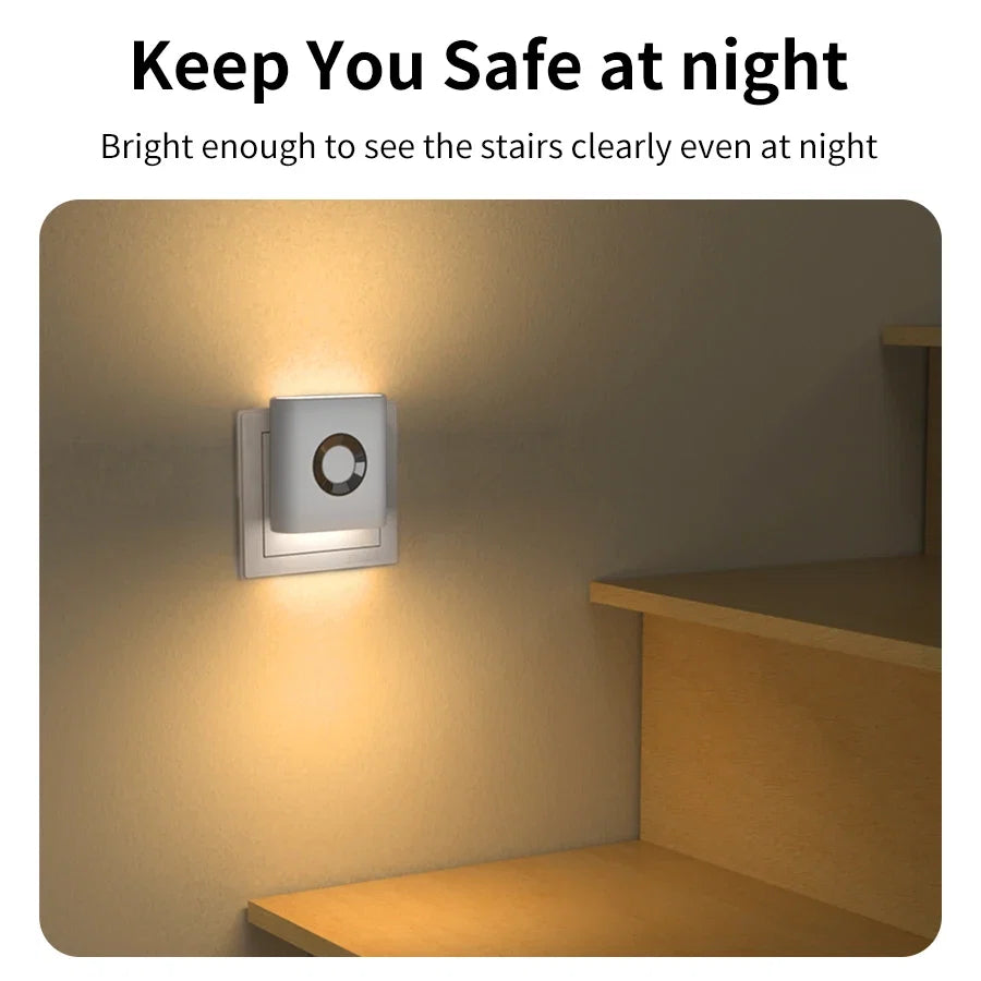 LED Wandlamp Stopcontact Bewegingssensor 5.8G Radar Warm Wit Slaapkamer Gang Toilet Nachtlamp Automatisch Sensor Nachtlicht Plug-in
