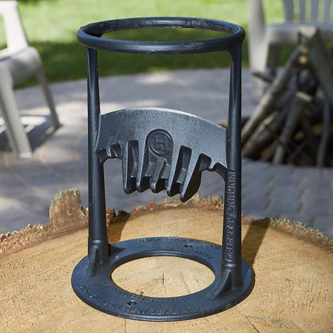 Handmatige Houtsplijter Staal 20cm Diameter Zwart Haardhout Openhaard Camping Tuin Veilig Compact Kloofwig