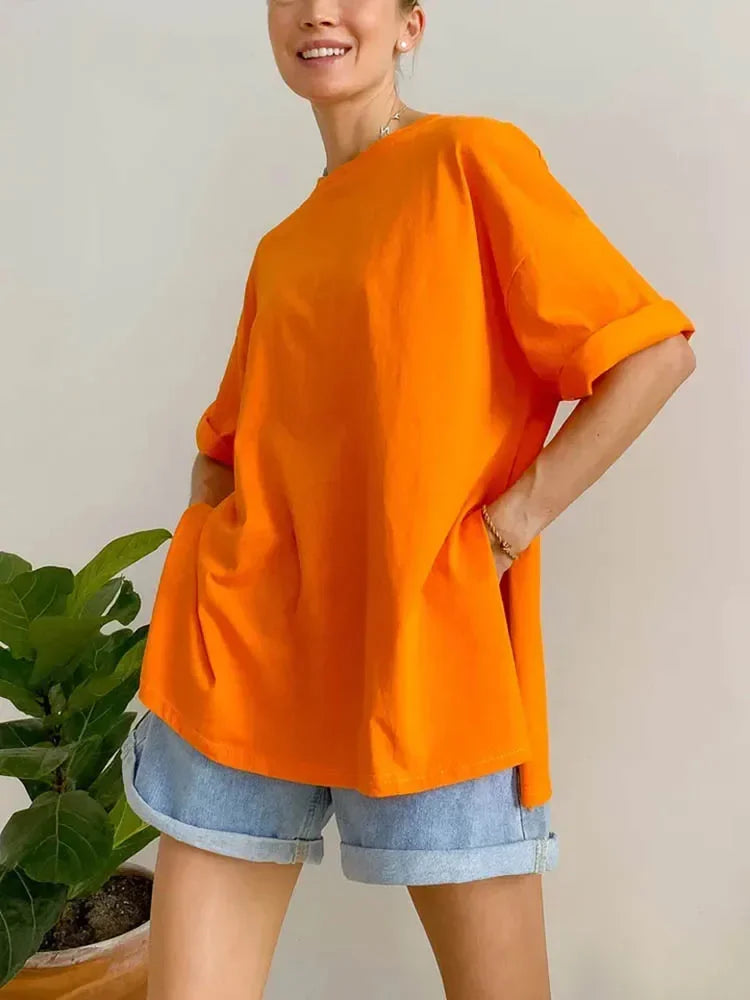 Vrouwelijk Oranje Casual T-shirt - StudioMarella