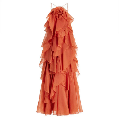 Cataleya Maxi Jurk met Ruches en Lagen Zomerjurk Vrouw