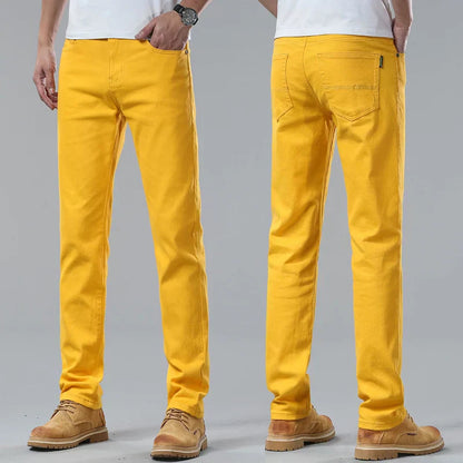 Heren Jeans Slim Fit Comfortabel Straight Model