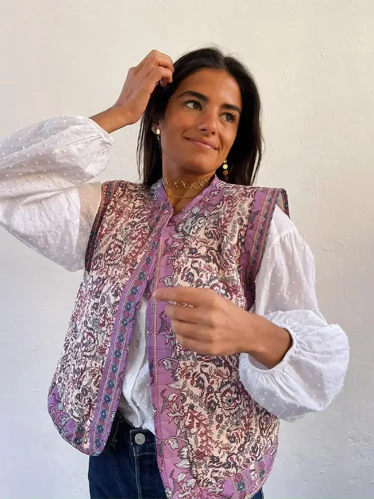 Lichtgewicht Gilet Bloemenprint Comfortabele Zomerjas