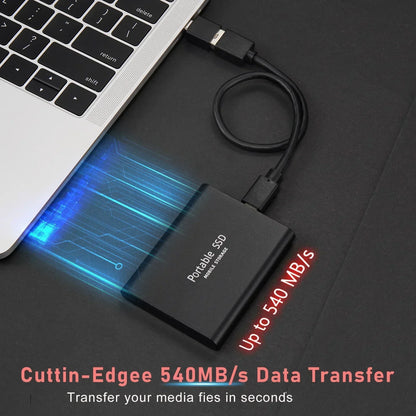 Externe SSD 128GB Compacte Hoge Snelheid Opslag Type-C voor Laptop en PC - Draagbare Mini SSD Schijf voor Databackup en Bestandsoverdracht