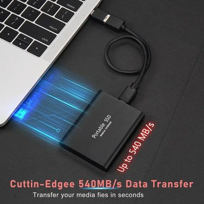 Externe SSD 128TB Ultrasnel USB-C 3.1 Draagbare Harde Schijf Compacte Opslag Universeel Compatibel voor Windows macOS Android Gaming Fotografie Backup Datoverdracht