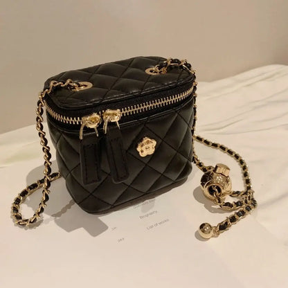 Luxe Ruit Schoudertas voor Dames Leer