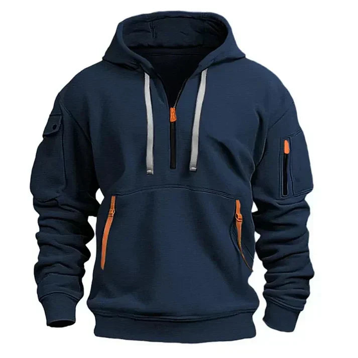 Heren Hoodie Sportief Comfortabel met Halve Rits