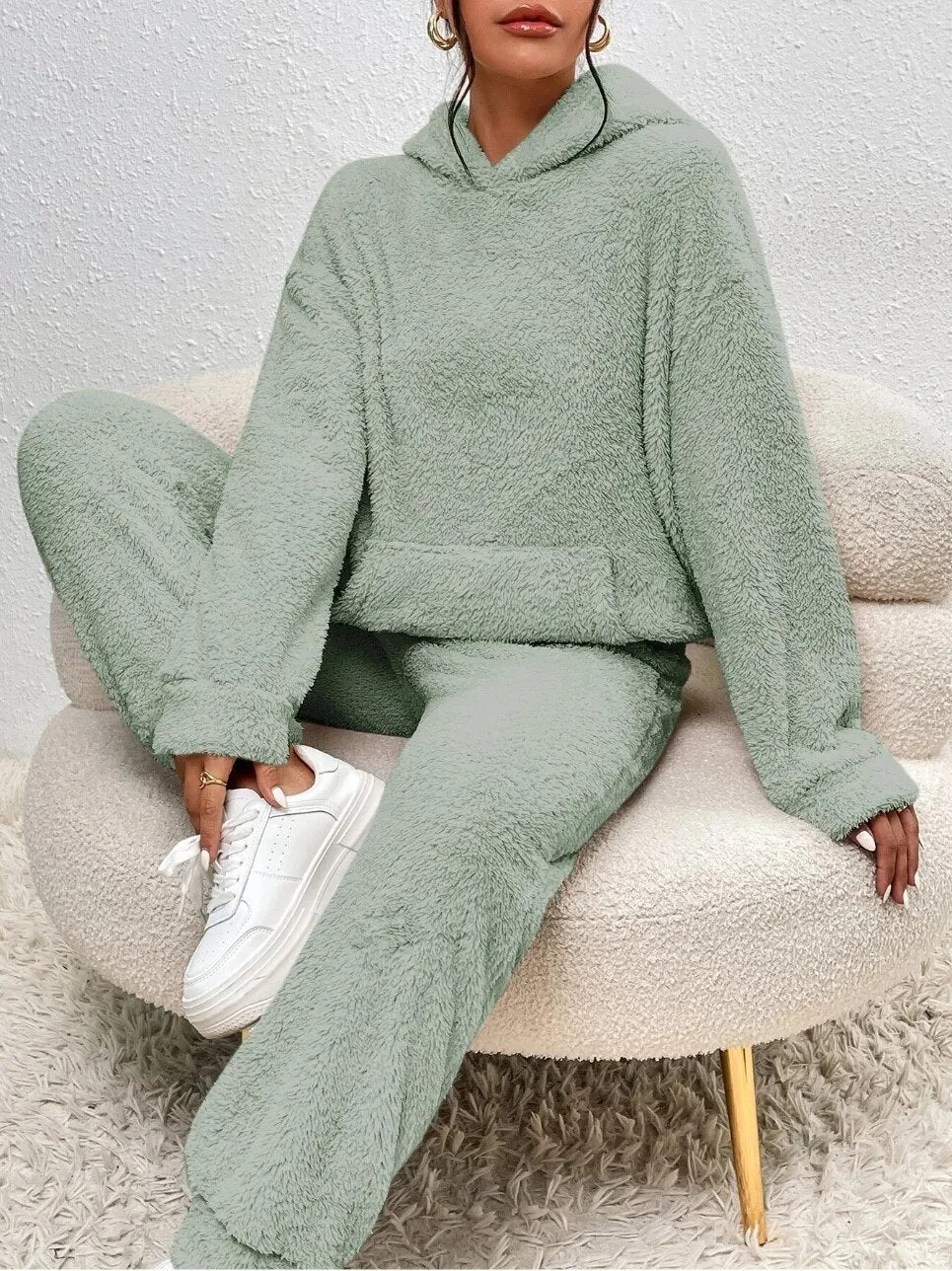 Zachte Teddy Jasset met Broek en Capuchon Warm